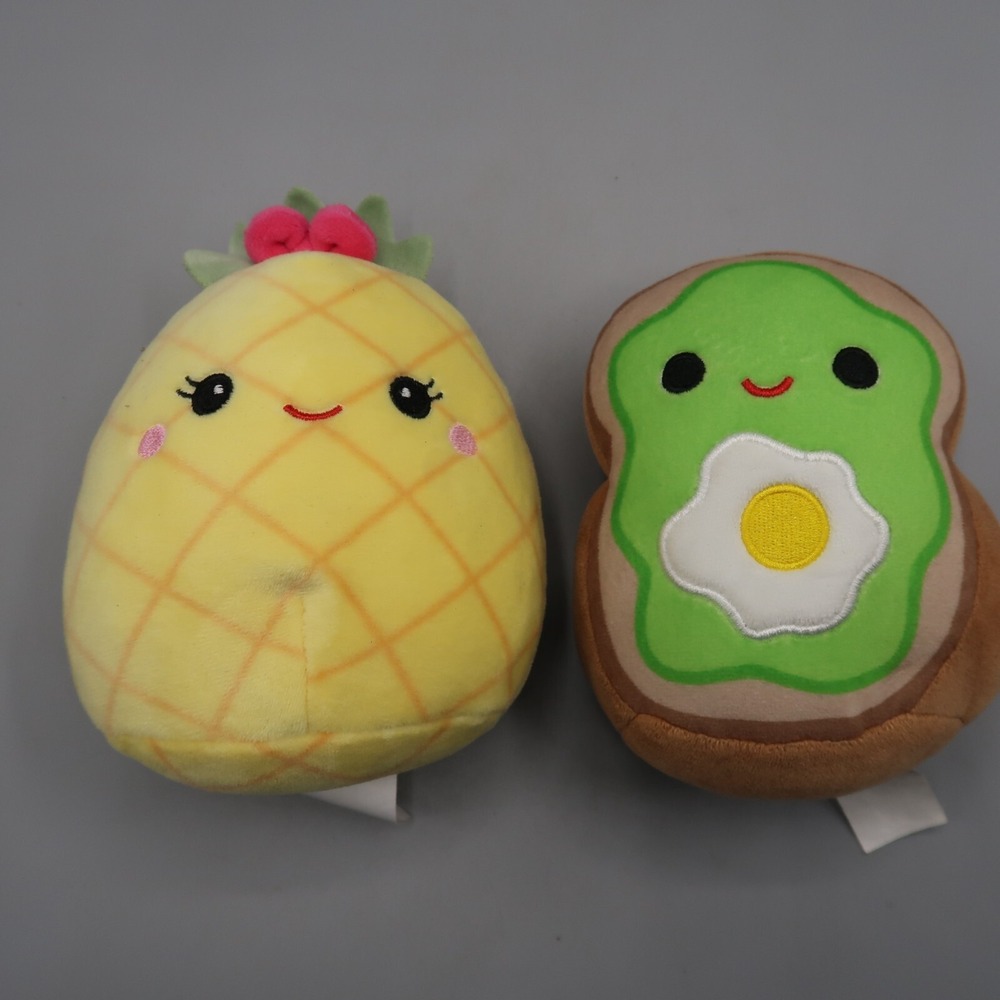 Squishmallows Pineapple & Alvacado Toast Plush Small Set of 2 Stuffed Toy